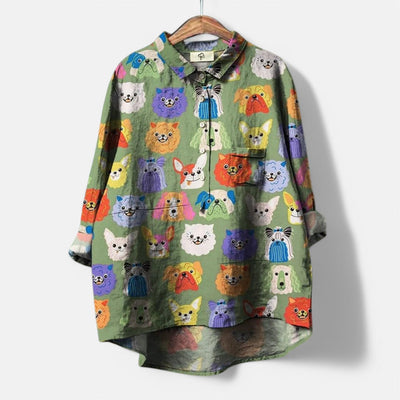 Hege | Trendy og moderne bluse med kunstneriske print