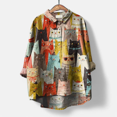 Hege | Trendy og moderne bluse med kunstneriske print