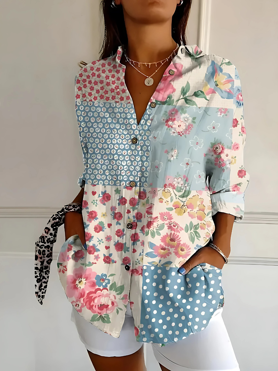 Elena | Bluse i bomuld med blomsterprint