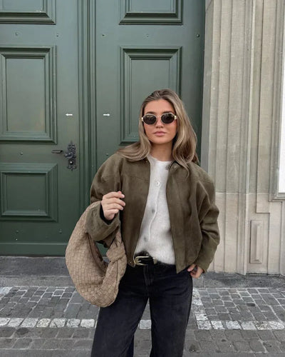 Dien| Bomberjakke i ruskind