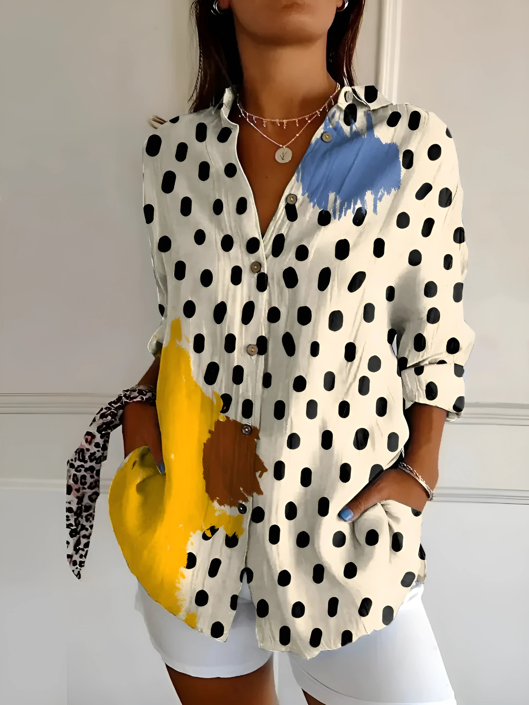 Elena | Bluse i bomuld med blomsterprint